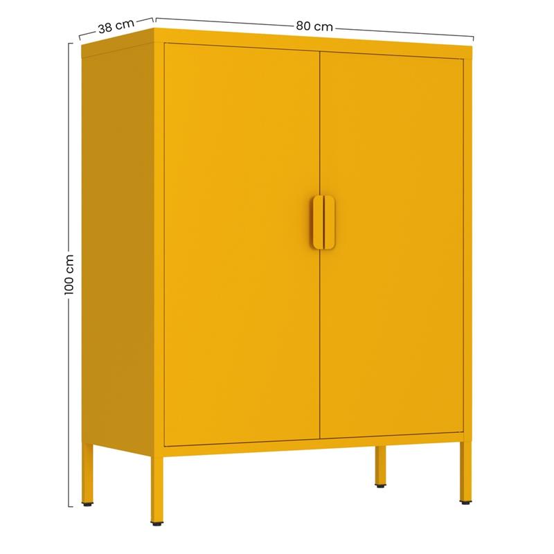 Credenza metallica 2 ante senape 80x38x100 - Pop