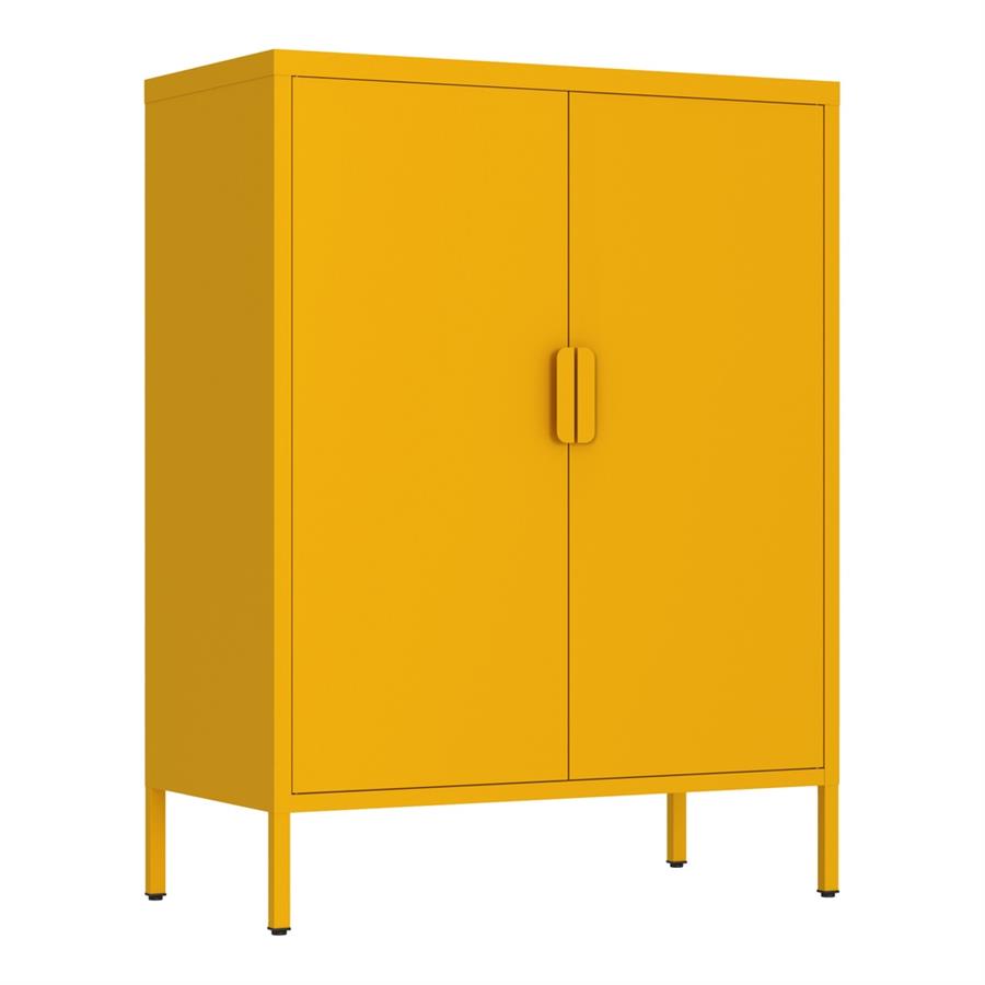 Credenza metallica 2 ante senape 80x38x100 - Pop