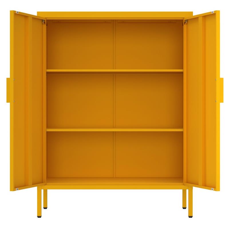 Credenza metallica 2 ante senape 80x38x100 - Pop
