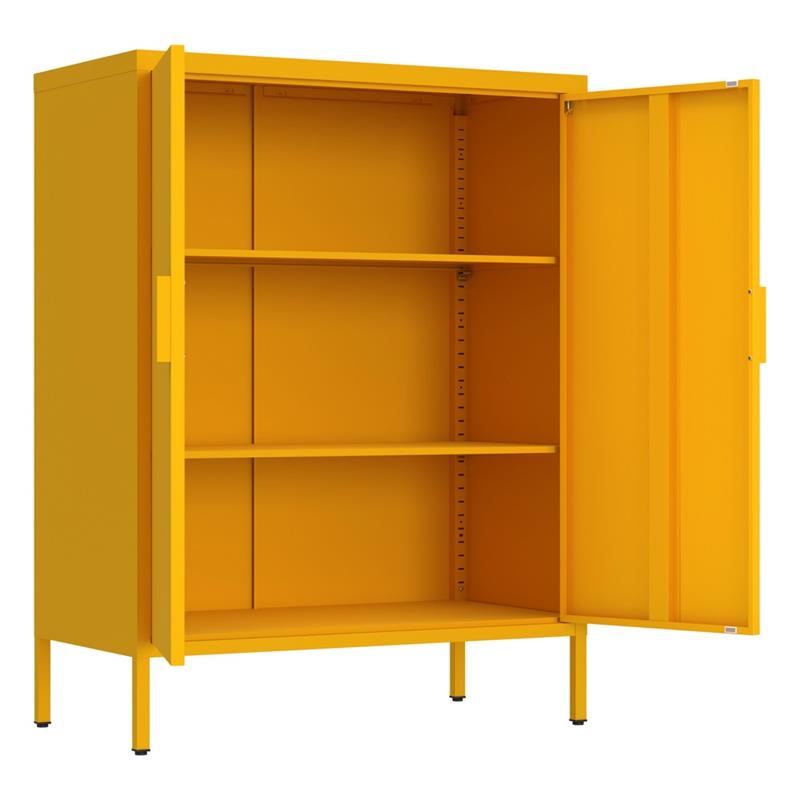 Credenza metallica 2 ante senape 80x38x100 - Pop