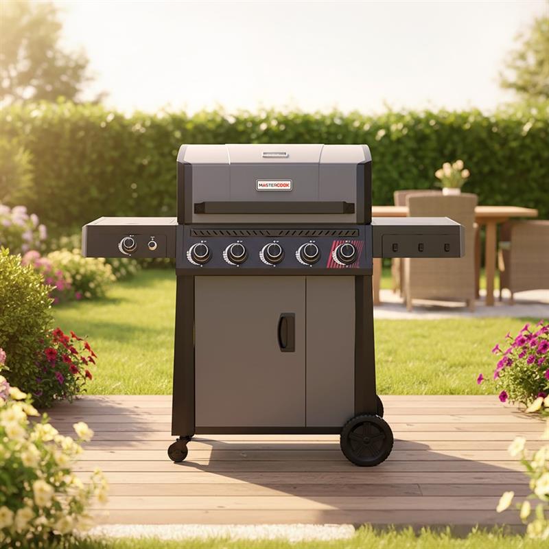 Barbecue a gas 5 fuochi + 1 fornello laterale  - Bully