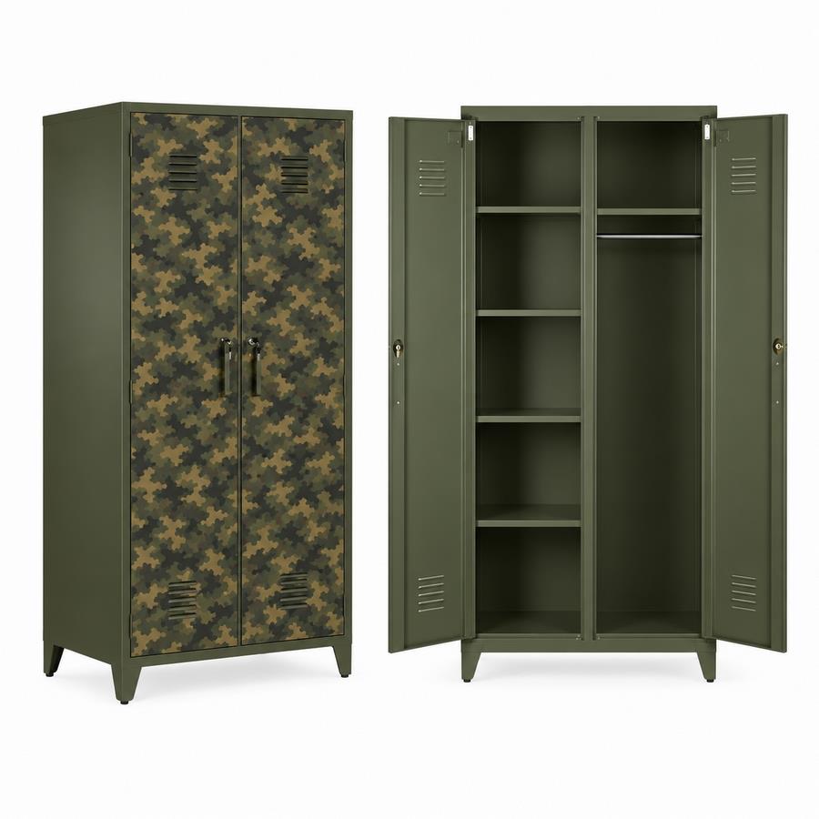 Armadio sporco pulito camouflage 85x50x190 cm - Yumi