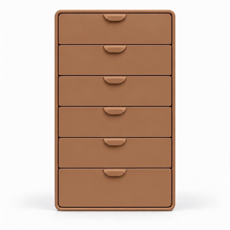 Cassettiera 6 cassetti color mattone 60x35x120 cm - Mark