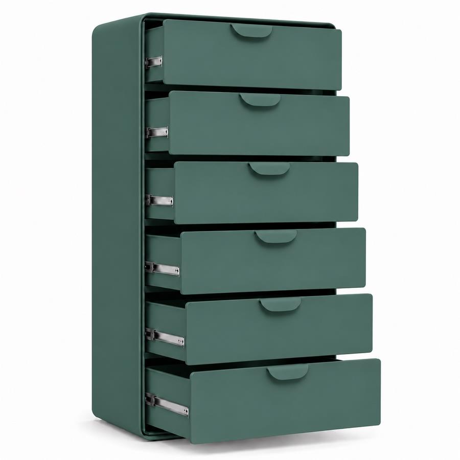 Cassettiera 6 cassetti verdone 60x35x120 cm - Mark