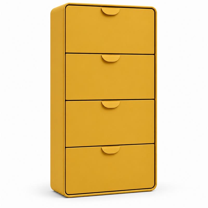 Scarpiera 4 cassetti color senape 80x14,5x136 cm - Mark