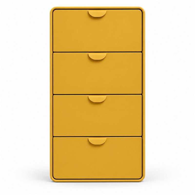 Scarpiera 4 cassetti color senape 80x14,5x136 cm - Mark