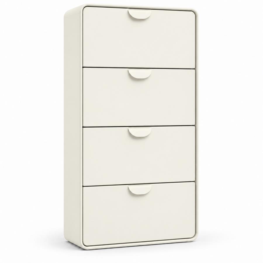 Scarpiera 4 cassetti bianca 80x14,5x136 cm - Mark