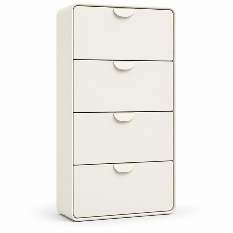 Scarpiera 4 cassetti bianca 80x14,5x136 cm - Mark