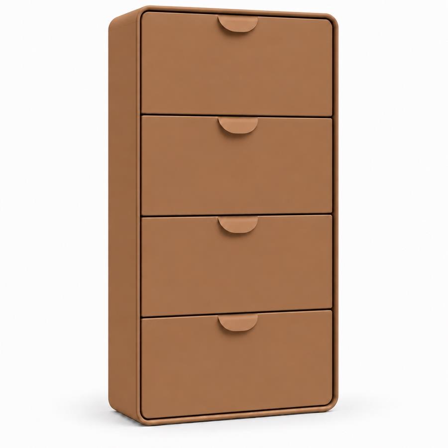 Scarpiera 4 cassetti color mattone 80x14,5x136 cm - Mark