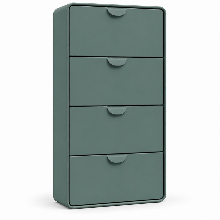 Scarpiera 4 cassetti verdone 80x14,5x136 cm - Mark