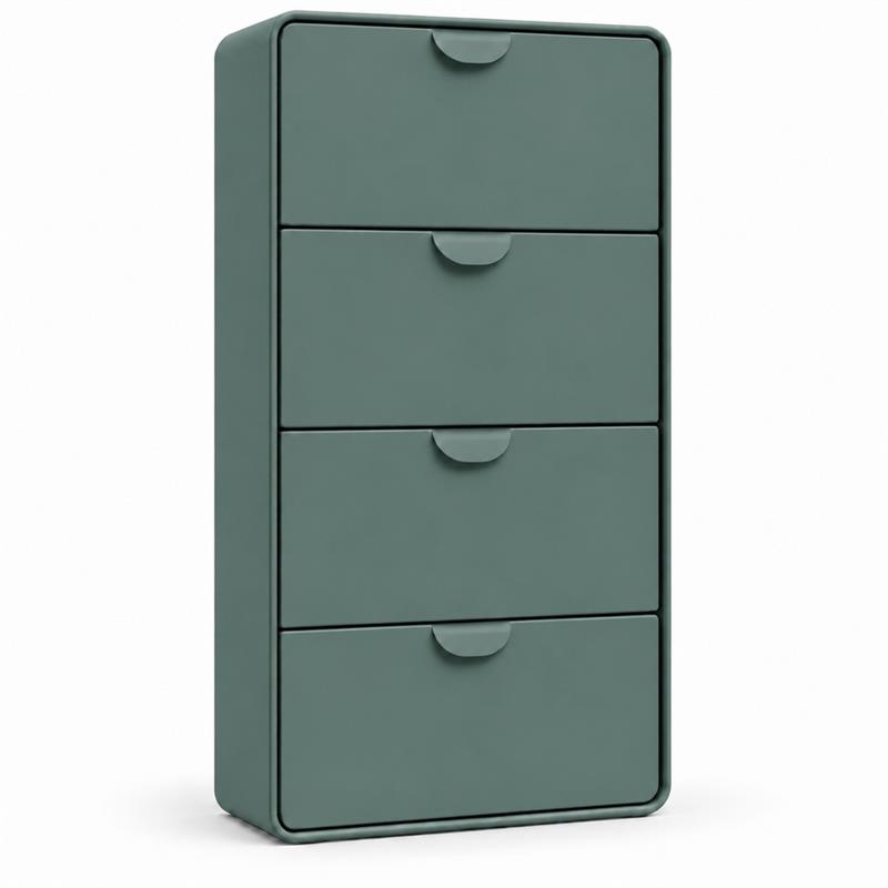 Scarpiera 4 cassetti verdone 80x14,5x136 cm - Mark