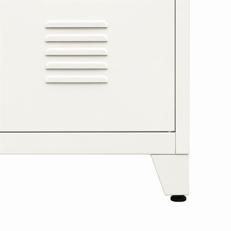 Armadio metallico bianco 2 ante battenti 5 ripiani 85x45x190cm