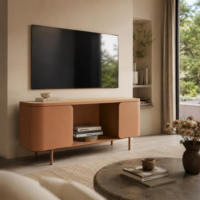 Mobile tv 2 ante color mattone 165x40x53 cm - Mark