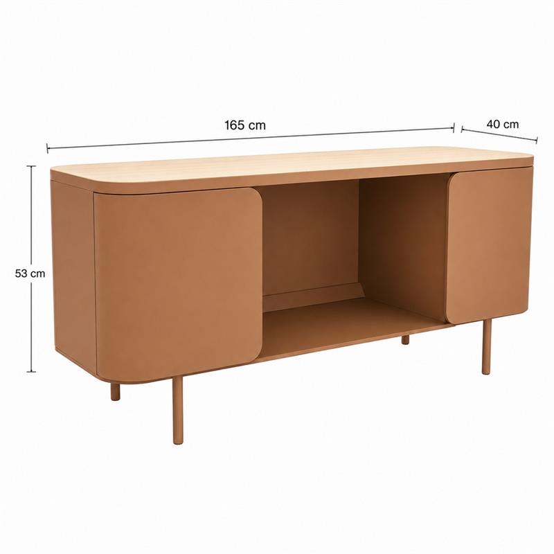 Mobile tv 2 ante color mattone 165x40x53 cm - Mark