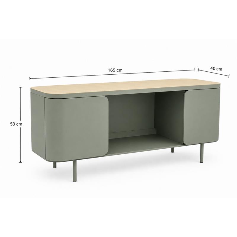 Mobile tv 2 ante color verdone 165x40x53 cm - Mark