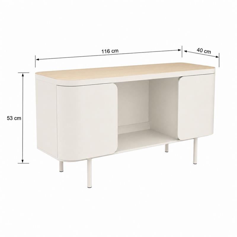Mobile tv 2 ante color avorio 116x40x53 cm - Mark