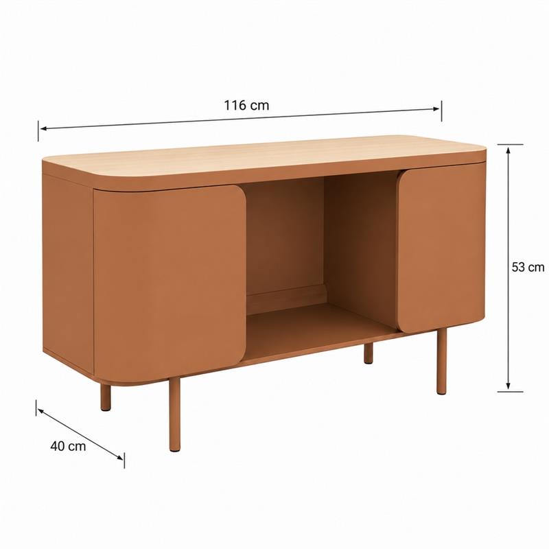 Mobile tv 2 ante color mattone 116x40x53 cm - Mark