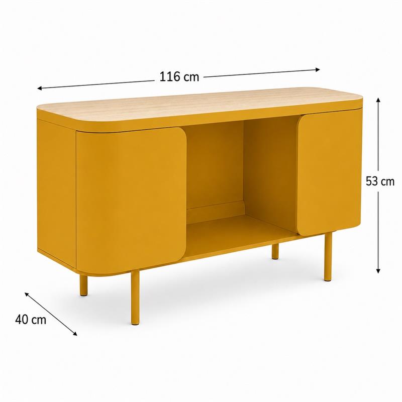 Mobile tv 2 ante senape 116x40x53 cm - Mark