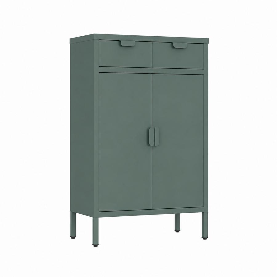 Credenza 2 ante e 2 cassetti verdone 70x30x90 cm - Pop