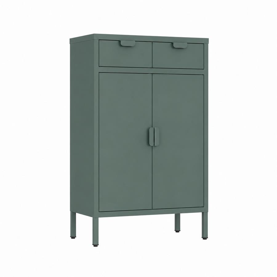 Credenza 2 ante e 2 cassetti verdone 70x30x90 cm - Pop