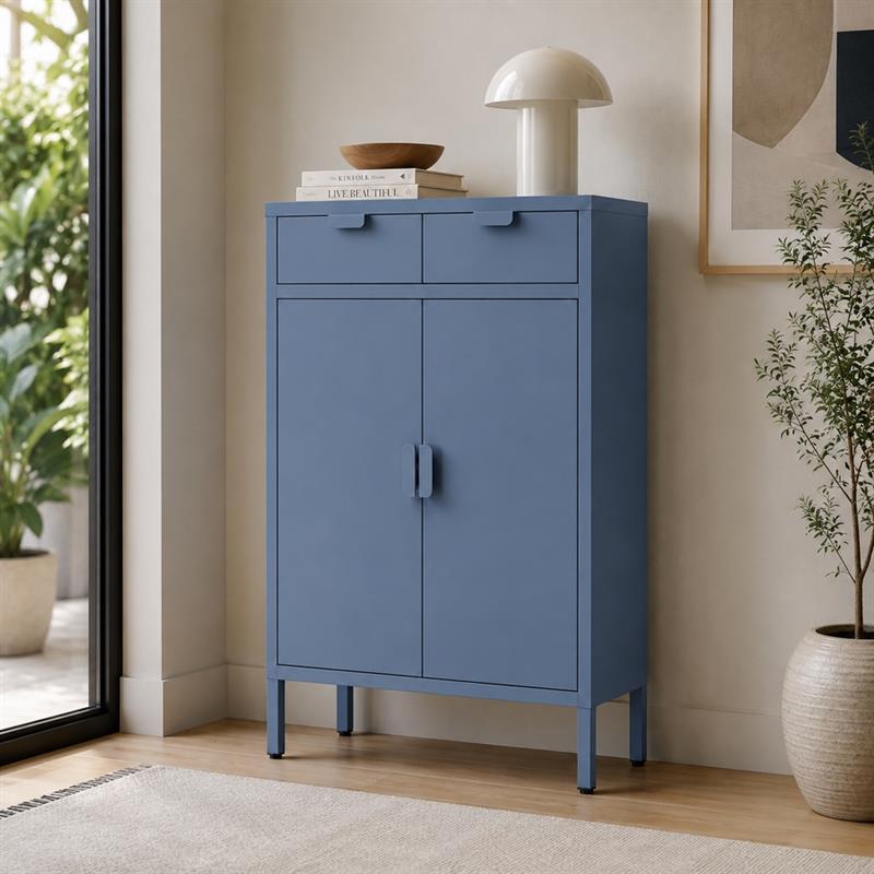 Credenza 2 ante e 2 cassetti ceruleo 70x30x90 cm - Pop