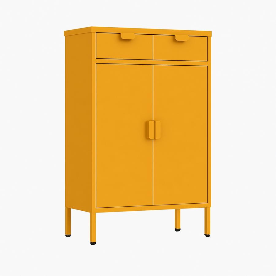Credenza 2 ante e 2 cassetti senape 70x30x90 cm - Pop