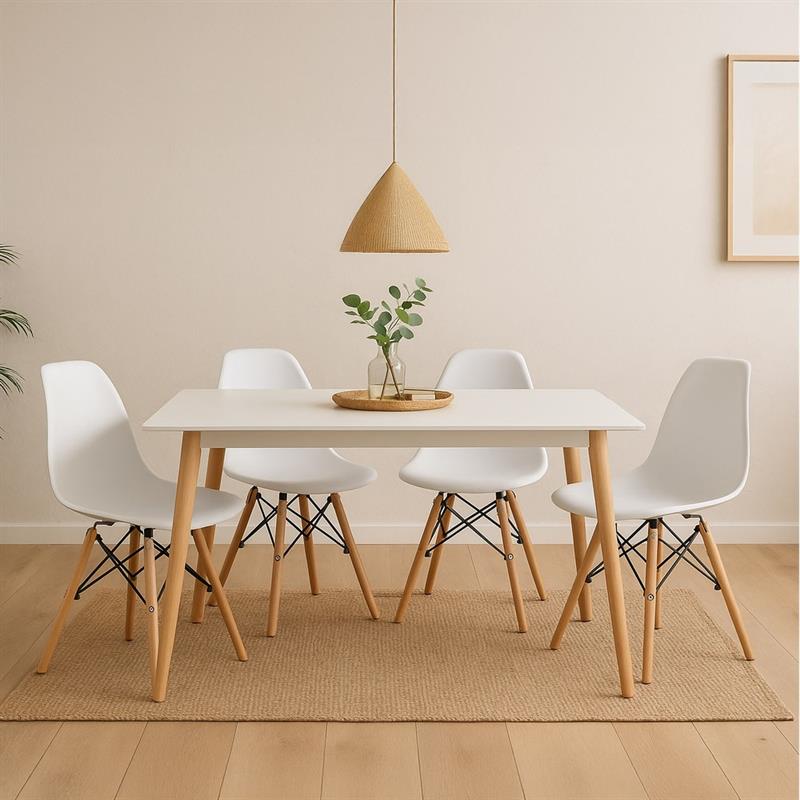 Sedia da pranzo in polipropilene e legno bianche Ester