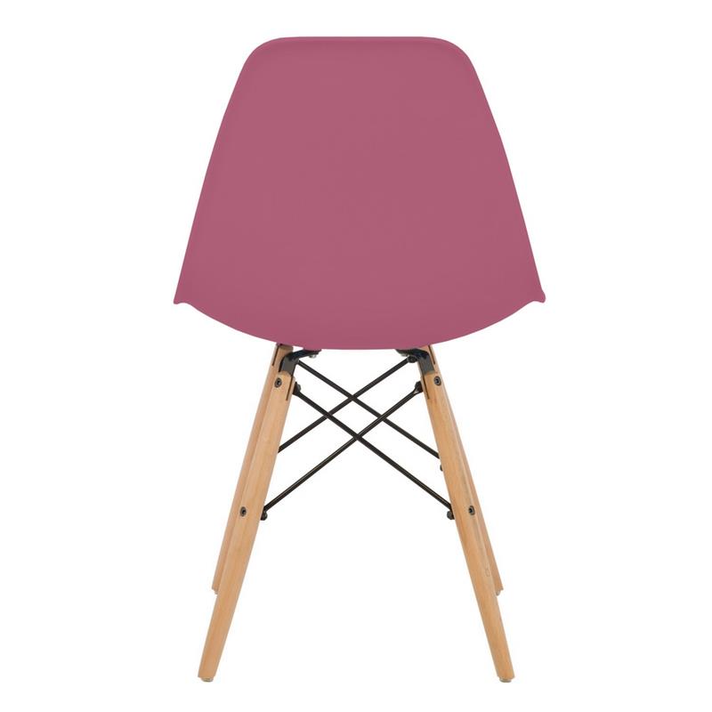 Sedia moderna bordeaux in polipropilene e legno Ester