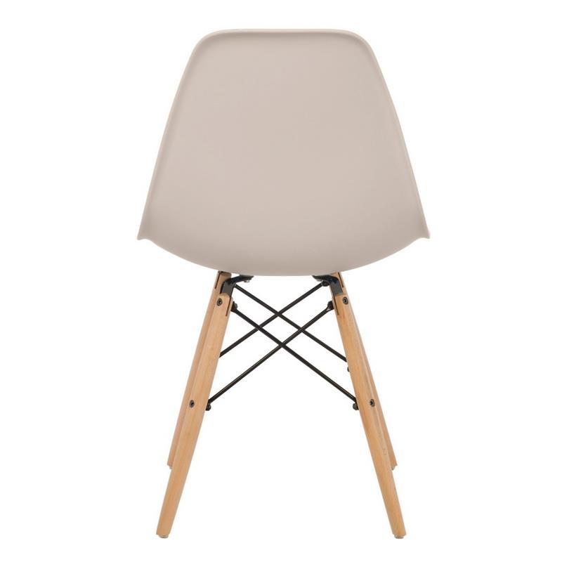 Sedia moderna color khaki in polipropilene e legno Ester