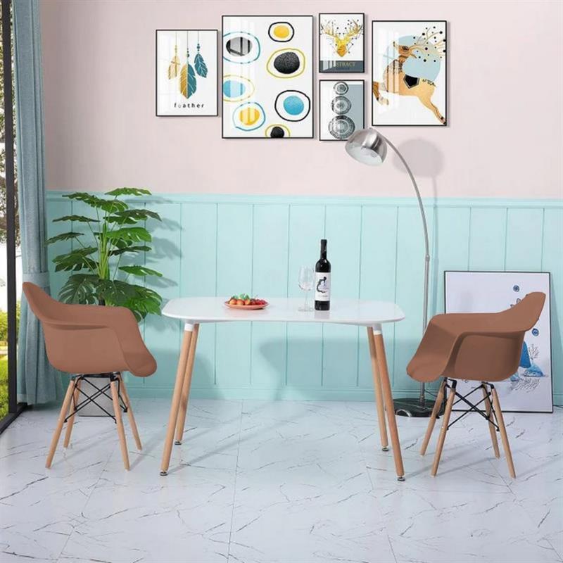 Sedia color cammello in polipropilene e legno Federica