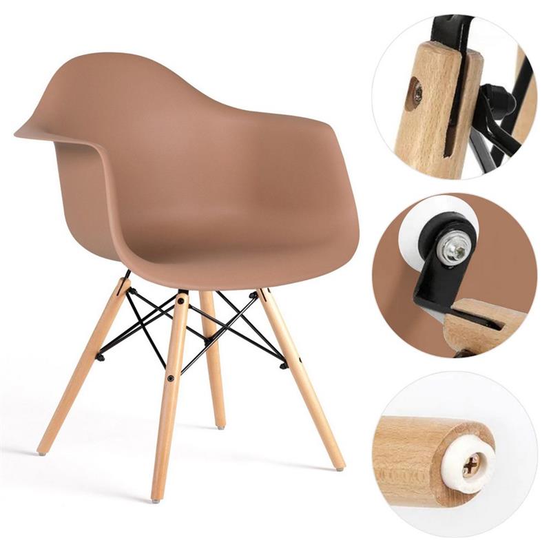 Sedia color cammello in polipropilene e legno Federica