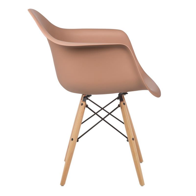 Sedia color cammello in polipropilene e legno Federica