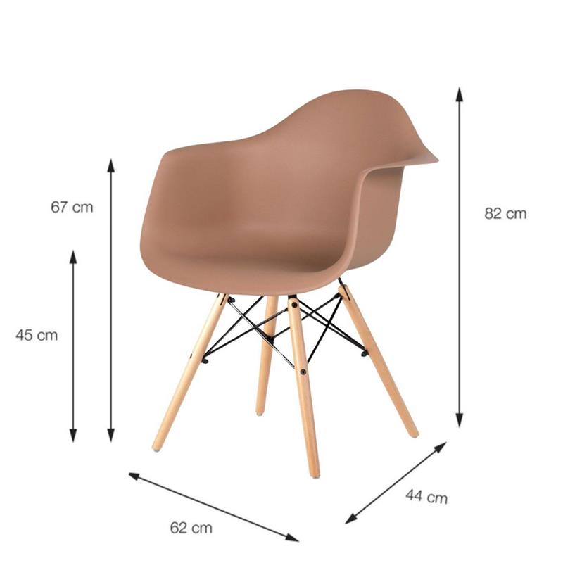 Sedia color cammello in polipropilene e legno Federica