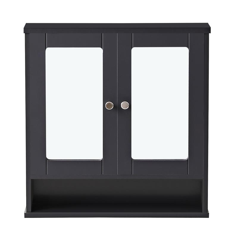 Mobiletto da bagno pensile grigio con specchio e 2 ante Joyce