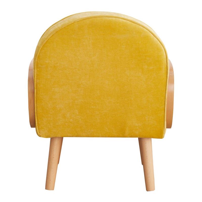 Poltroncina gialla in polipropilene e legno senta Doris