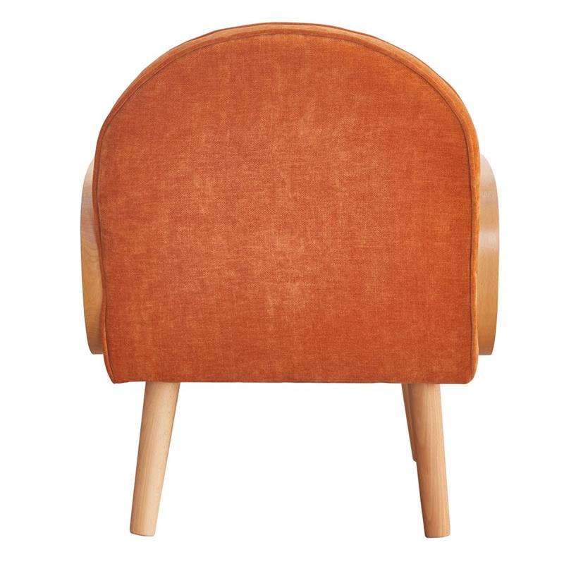 Poltroncina arancio in polipropilene e legno senta Doris