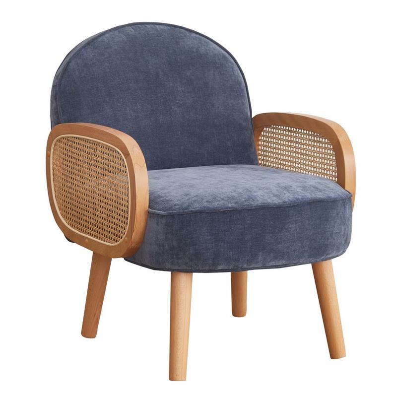 Poltroncina blu in polipropilene e legno senta Doris