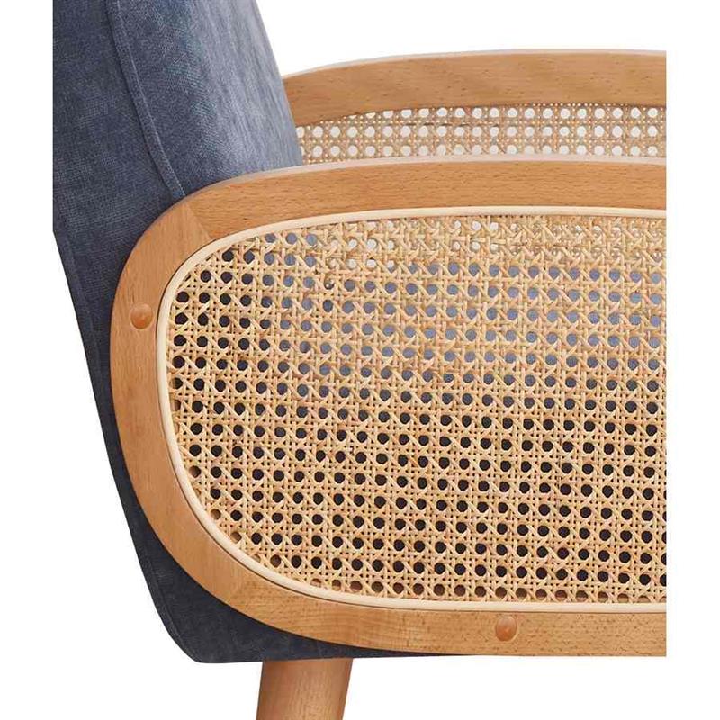 Poltroncina blu in polipropilene e legno senta Doris