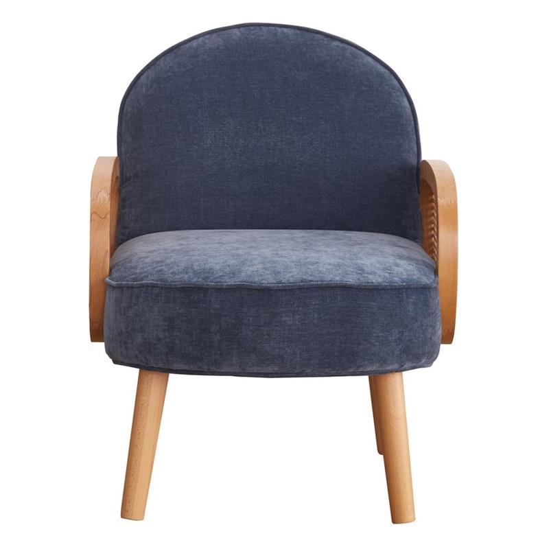 Poltroncina blu in polipropilene e legno senta Doris
