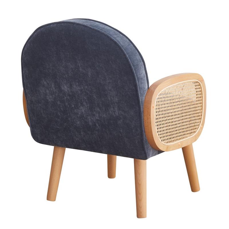 Poltroncina blu in polipropilene e legno senta Doris