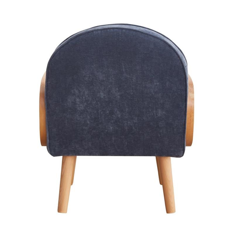 Poltroncina blu in polipropilene e legno senta Doris