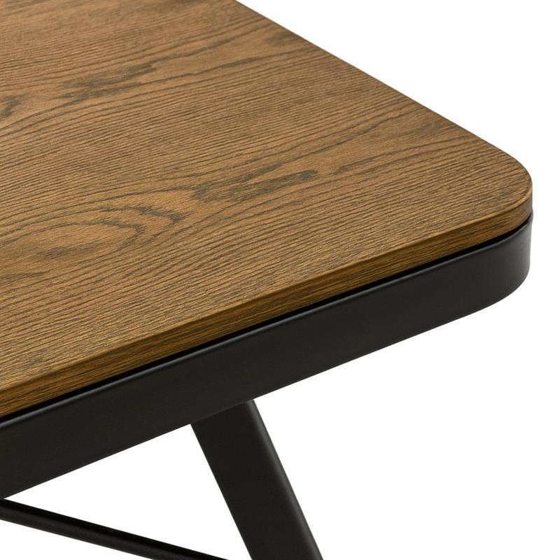 Tavolo quadrato da pranzo industrial in metallo e legno 70x70x76 cm Austin