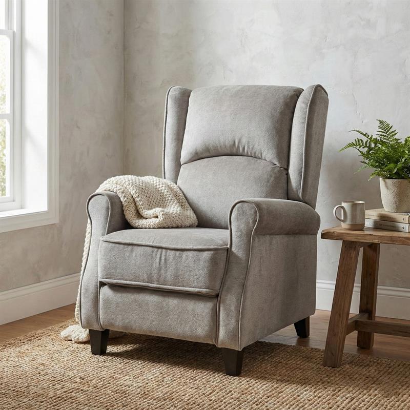 Poltrona relax push back tortora in ecopelle Lux