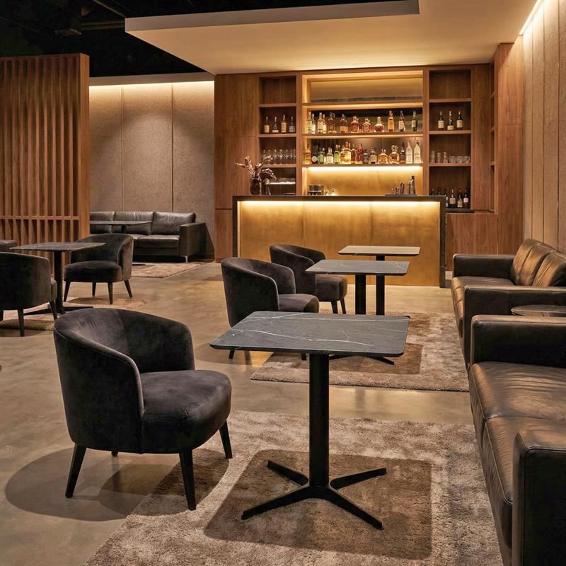 Tavolo da bar quadrato grigio scuro effetto marmo Tahlia