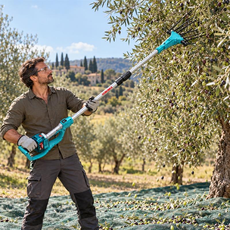 Scuotiolive elettrico telescopico 800W per raccolta olive