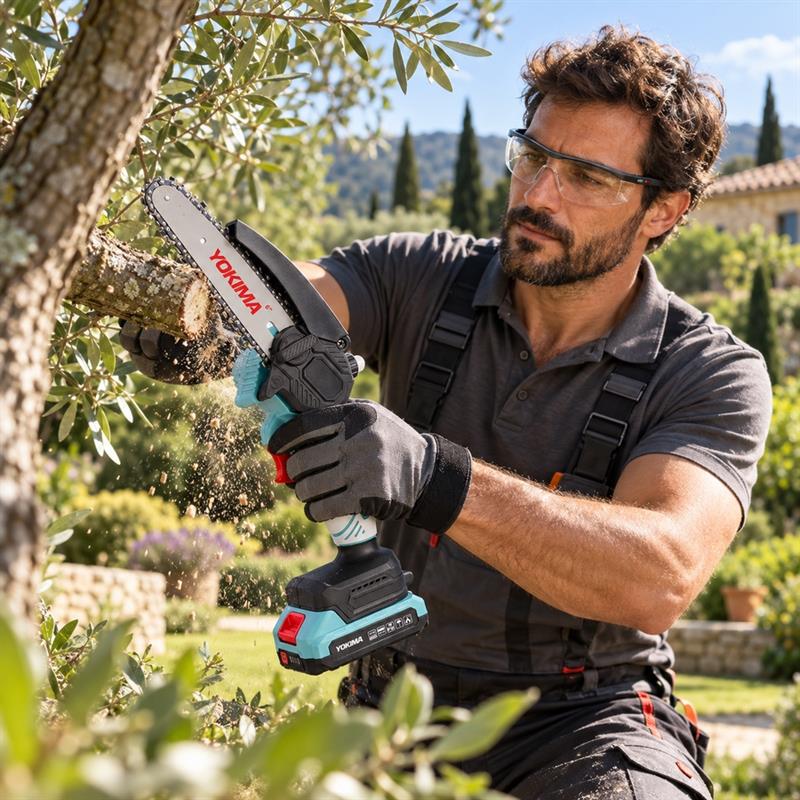 Mini motosega a batteria 21V per potatura e giardinaggio