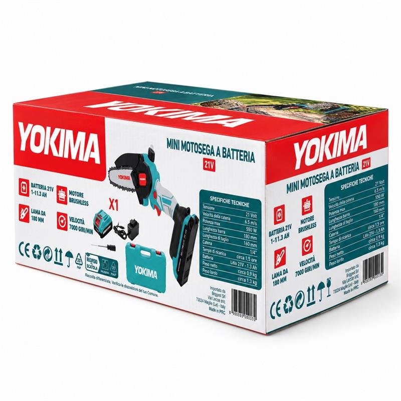 Mini motosega a batteria 21V per potatura e giardinaggio