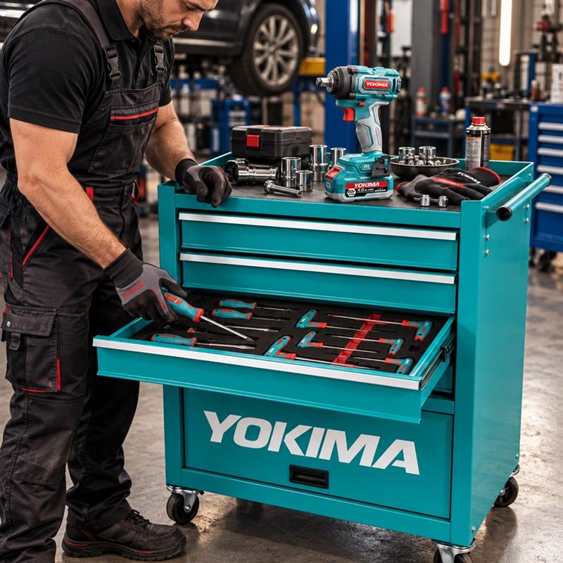 Carrello portautensili da officina con 134 pezzi