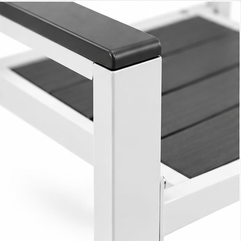 Sedia da giardino in HDPE e metallo Bianco/Grigio - Andy
