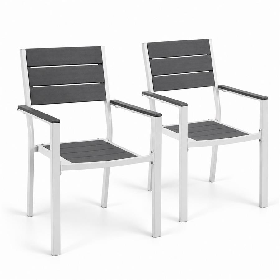 Sedia da giardino in HDPE e metallo Bianco/Grigio - Andy